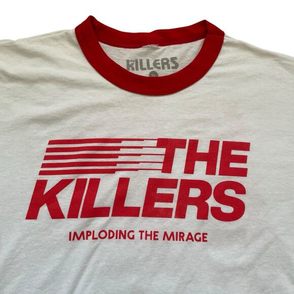 The Killers Imploding The Mirage 2022 Tour Ringer T-shirt XL White Red Cotton - Picture 3 of 9